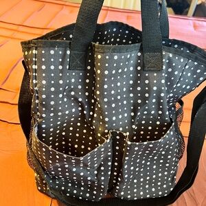 Thirty-One Polka Dot Tote Bag with Multiple Pockets